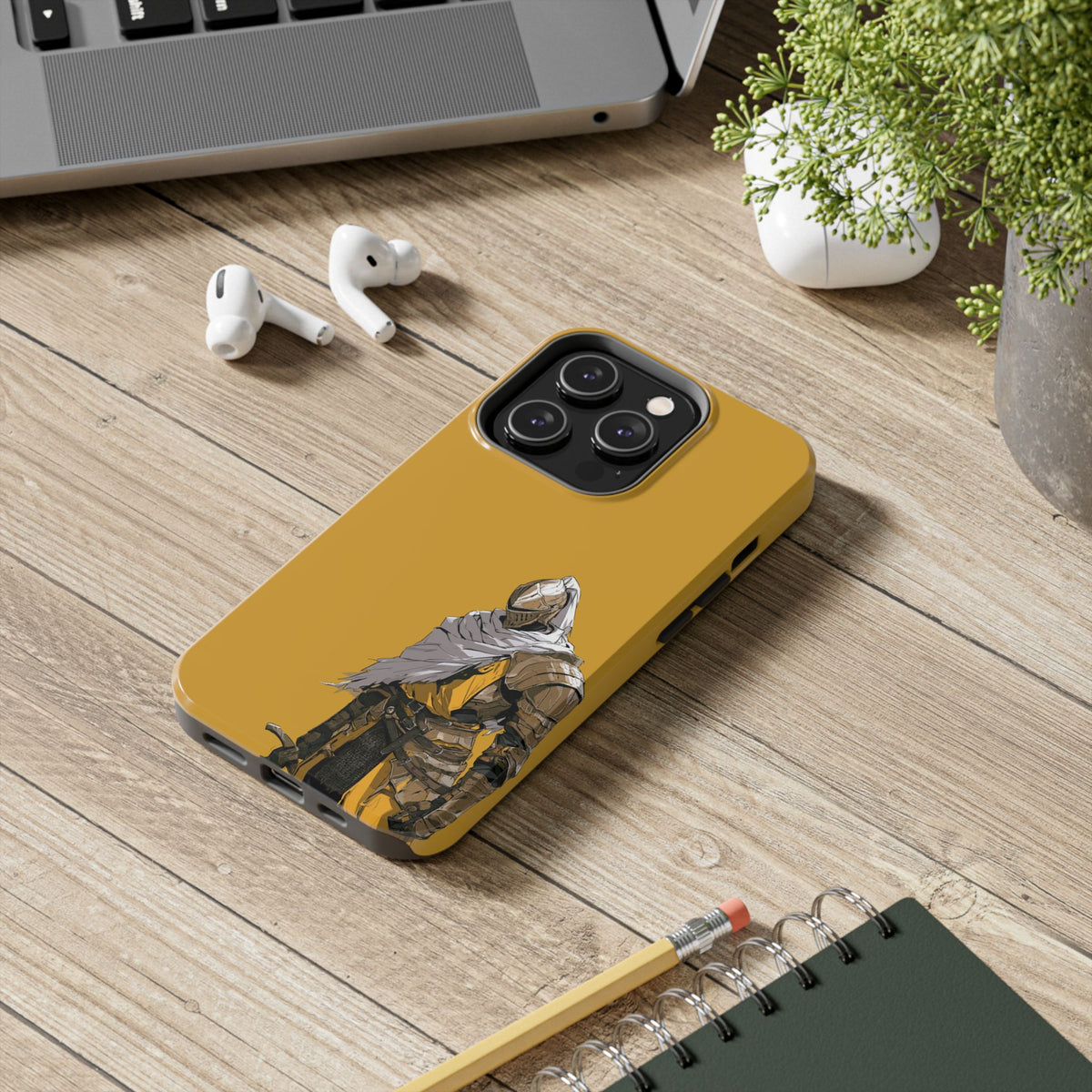 Knight Warrior Phone Case — Yellow Armor Protective Tough Case