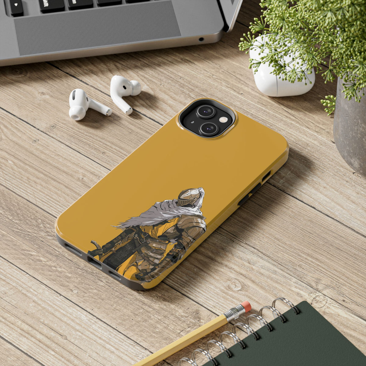 Knight Warrior Phone Case — Yellow Armor Protective Tough Case