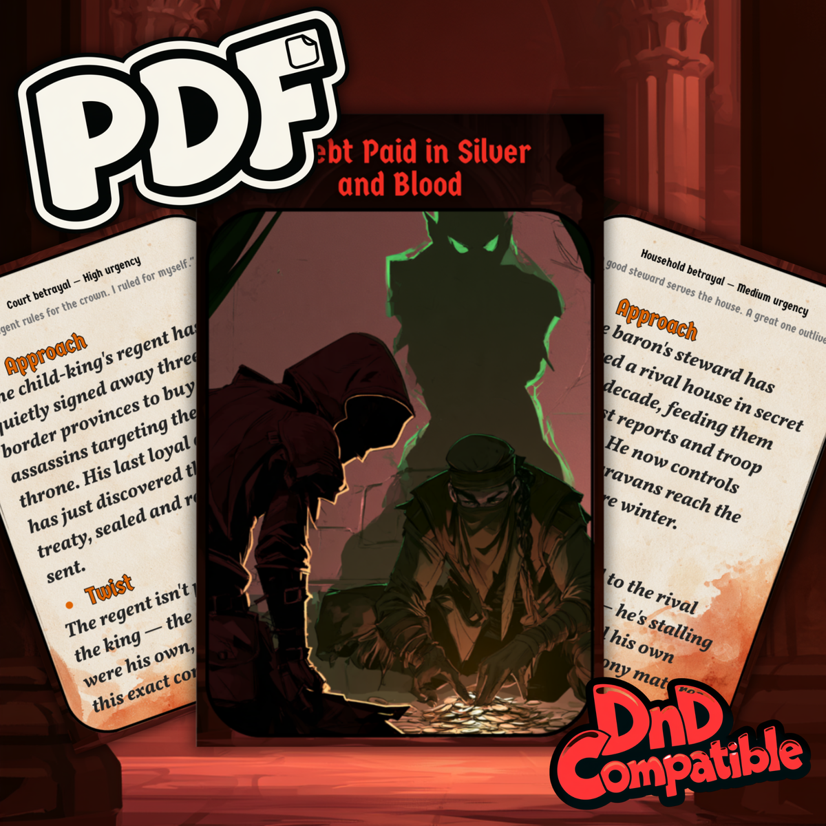 FAST Plot Hooks — Betrayal Among Allies.                 10 Printable DnD Plot Hook Cards.               Instant Download