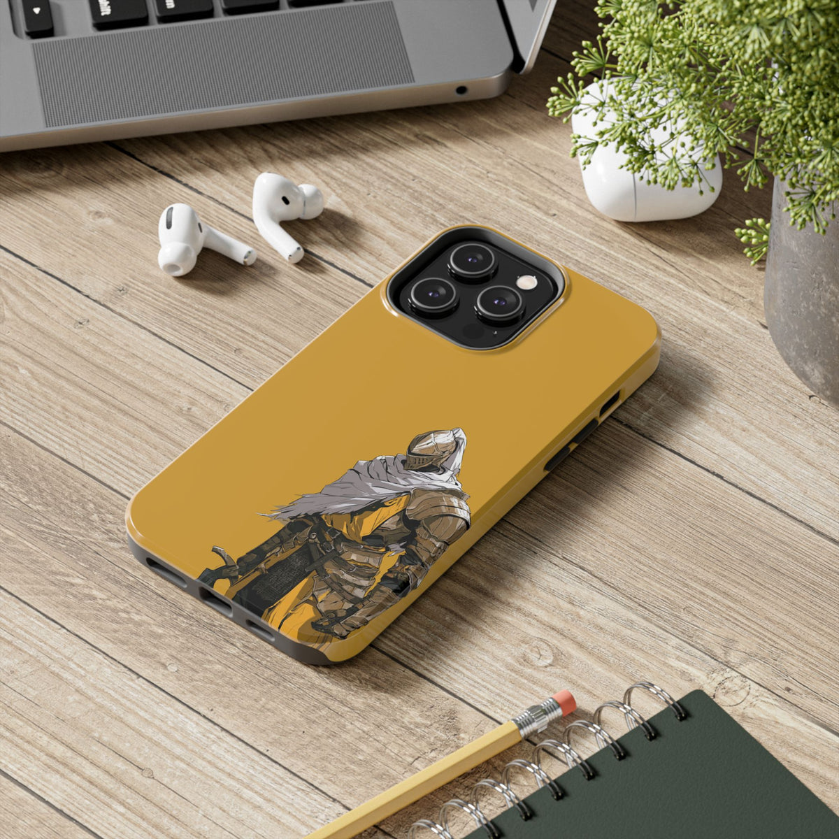 Knight Warrior Phone Case — Yellow Armor Protective Tough Case